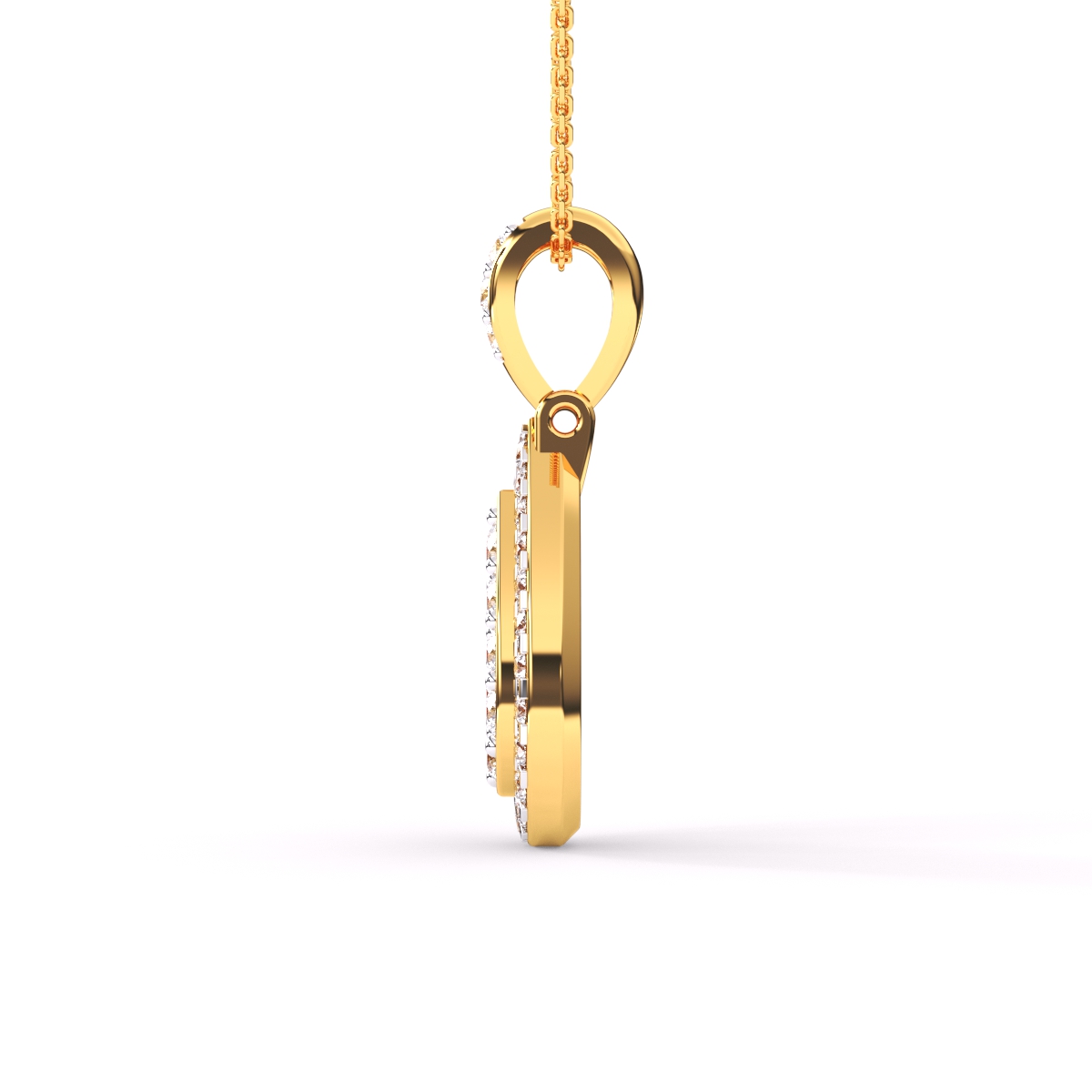 Fancy Pear Shape Diamond Halo Pendant